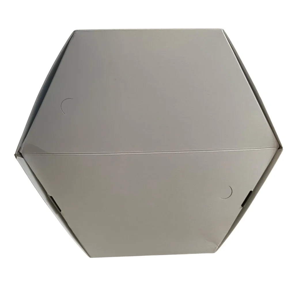 Flemington Fur Company‎ Vintage Hexagon Hat Storage Box Cream Gold 14in NJ